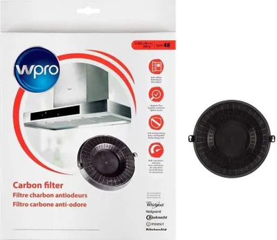 Produktbild von Kohlefilter Type48 Whirlpool 484000008783 AMC037 Wpro 233mmØ für Dunstabzugshaube
