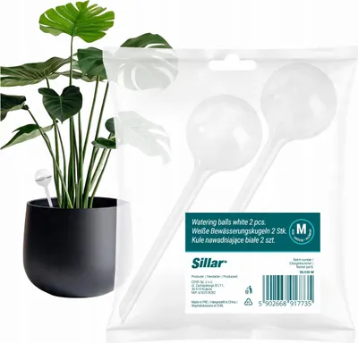 Produktbild von Sillar 2x Bewässerungsbälle für Pflanzen 70ml Weiß– Selbstbewässerung für Topfpflanzen und Blumen