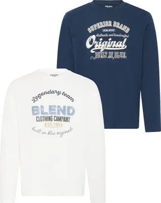 Produktbild von Blend BHBenap 2 PACK Herren Longsleeve Langarmshirt Shirt 2er Pack 100% Baumwolle regular fit