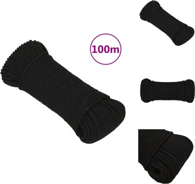 Produktbild von vidaXL Arbeitsseil Schwarz 3 mm 100 m Polyester -  Seile