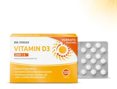 Immagine prodotto di Dr. THEISS Vitamina D3 2000 I.E., 120 St. Tabletten