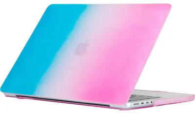 Produktbild von Mobigear Rainbow Matte Schutzhülle für MacBook Pro 16 Zoll (2021-2026), Hartschale, Laptop-Hülle, MacBook-Case - Blau / Pink - Modell A2485 / A2780 / A2991 / A3186 / A3428 / A3429