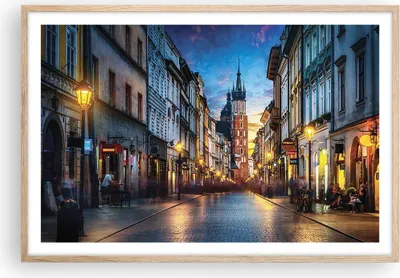 Produktbild von Gerahmtes Poster - Rahmen in heller Eiche - Krakau Kirche Mariacki - 91,5x61 cm - Wand Bild - Wanddeko - Wandbilder - Kunstposter - Wandposter - Bilderrahmen - Bilder - Kunstdruck - P2NAA91x61-4722