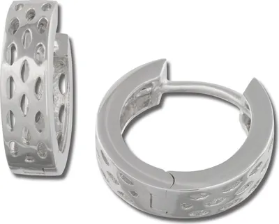 Image de SilberDream Créoles pour femmes 925 argent Dots argent Boucles d'oreilles 15mm SDO3375