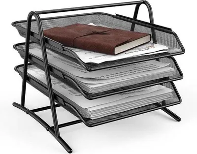 Produktbild von Famanu Briefhalter Stapelbar 3-lagig - Organizer für A4 Dokumente