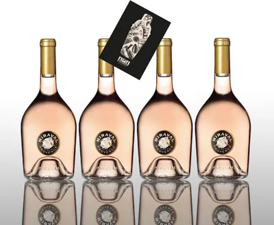Produktbild von Angelina Jolie + Brad Pitt Miraval Cotes de Provence Rose Wein 4x 0,75L (13% Vol) Jolie-Pitt Miraval Wein - 4er Set - [Enthält Sulfite]