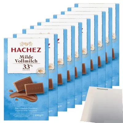 Produktbild von Hachez Milde Vollmilch Schokolade 33% VPE (10x100g Tafel) + usy Block