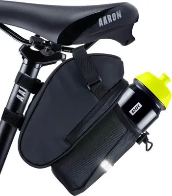 Produktbild von AARON Fahrrad Satteltasche mit Flaschenhalter, Wasserabweisende Fahrradtasche mit Reflektor