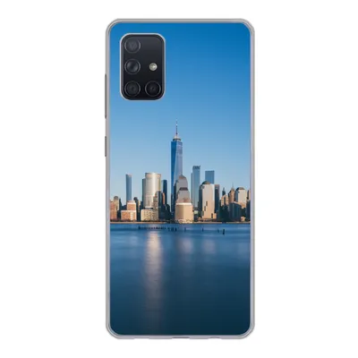 Produktbild von MuchoWow® Handyhülle Schutzhülle Hülle für Samsung Galaxy A51 5G New York - Skyline - Blau Silikon Softcase Handy Hülle - Abbildung
