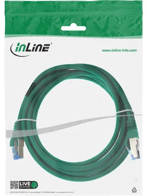 Produktbild von InLine Patchkabel, S/FTP (PiMf), Cat.6A, halogenfrei, grün, 1,5m, 1,5 m, Cat6a, S/FTP (S-STP), RJ-45, RJ-45, Grün