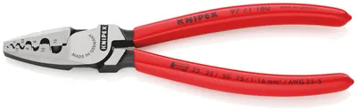 Produktbild von Knipex Aderendhülsenzange Länge 180mm Halbrundprofil mit konisch Seiten poliert 2K-Hüllen - 97 71 180 SB