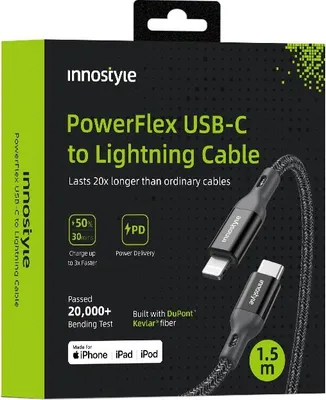 Zdjęcie produktu dla Innostyle Kabel Usb-C Lightning Mfi Szybkiego Ładowania Do Iphone Kevlar 2M