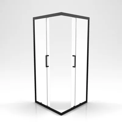 Obrázek produktu pro Sprchový kout 90x90 MARWELL Factory 90x90x200 cm - rohový sprchový kout Sprchový kout s matným hliníkovým rámem v černé barvě - s posuvnými dveřmi