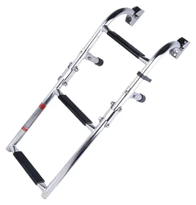 Image de Échelle de bateau pliable avec 2 + 1 marches en acier inoxydable