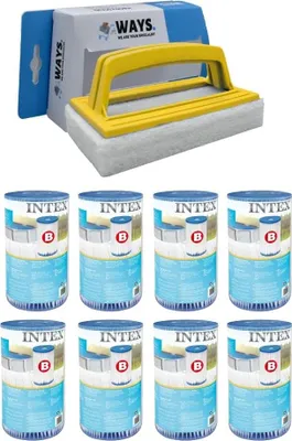 Produktbild von Intex - Filter Typ B - 8 Stück - Passend für Filterpumpe 28634GS & WAYS Scheuerbürste