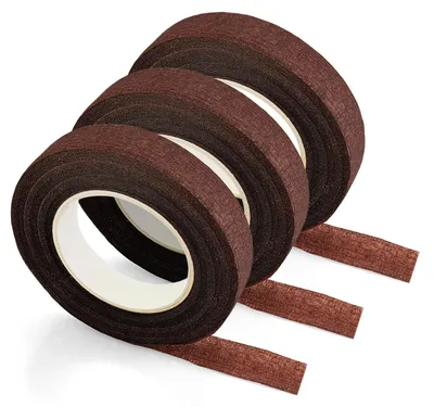 Blumenband 3er-Pack, selbstklebend, 12 mm x 25 m, braun
