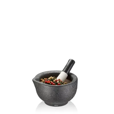 Produktbild von GEFU Mörser GRINO in Gussoptik - inkl. Stößel - Gewürzmörser - D: 7,7cm - H: 4,7cm