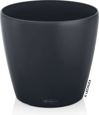 A dark gray planter pot with a matte finish is shown against a white background.