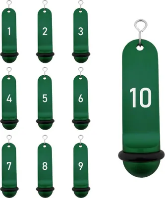 Produktbild von CombiCraft Big Classic Aluminium Hotelschlüsselanhänger in Grün 105 x 30 mm, mit Gravur der Nummern 1 bis 10