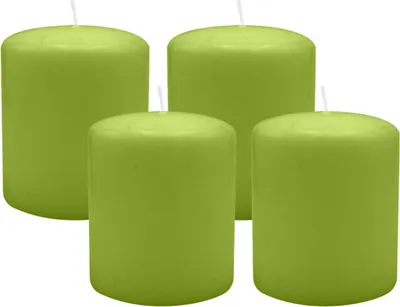 Produktbild von 4er Set Adventskranzkerzen Limonegrün Ø 100 x 120 mm
