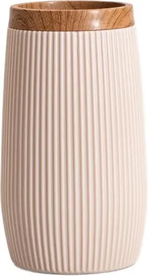 Produktbild von HOMLA DIALL Badezimmerbecher beige 6,5x6,5x12 cm