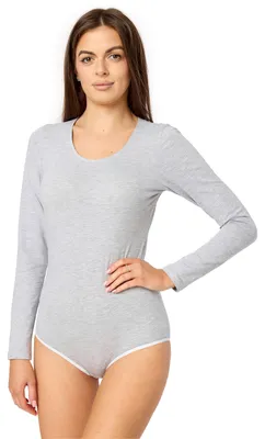 Produktbild von Merry Style Damen Langarm Body BD900(Hellmelange, XL)