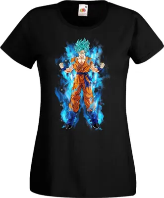 Zdjęcie produktu dla Koszulka Damska Anime Manga Dragon Anime Manga Ball Z 05 Saiyan Form, Lady L / Czarny