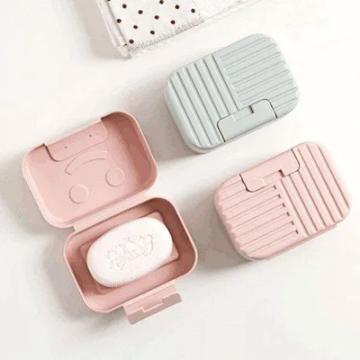 Immagine prodotto di Contenitore da viaggio con coperchio - Portasapone da viaggio - A prova di perdite e impermeabile - 11 cm x 7,5 cm x 5 cm
