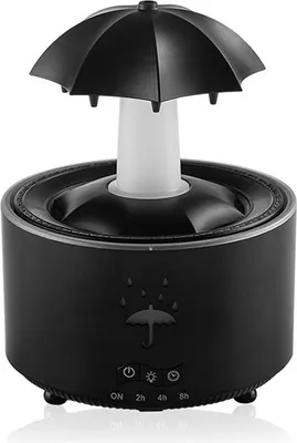 Produktbild von INF Rotierender Wassertropfen Aroma Diffuser – Ultraschall Luftbefeuchter mit 7 Farben LED Schwarz