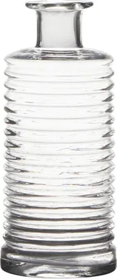 Produktbild von INNA-Glas Glas Dekoflasche Stuart mit Rillen, klar, 21,5cm, Ø9,5cm - Blumenvase