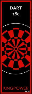 Produktbild von Dart Teppich Matte Rot Steeldart Dartpfeile Dartboard Zubehör Dartteppich Target Oche Darts Abwurflinie Schutz Gummi Boden Dartscheibe 237 x 80 cm Kingpower