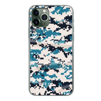 Produktbild von MuchoWow® Handyhülle Schutzhülle Hülle für iPhone 11 Pro Blaues und weißes Camouflage-Muster Silikon Softcase Handy Hülle - Handy