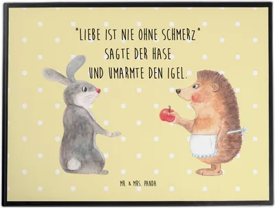 Produktbild von Mr. & Mrs. Panda schreibtischunterlage Hase Igel - Gelb Pastell - Geschenk, Unterlage Schreibtisch, schreibtischunterlagen, und, Herzschmerz, tischauflagen, Trösten