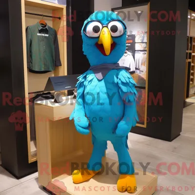 Produktbild von Türkisfarbenes REDBROKOLY Papagei-Maskottchenkostüm mit Shorts und Brille