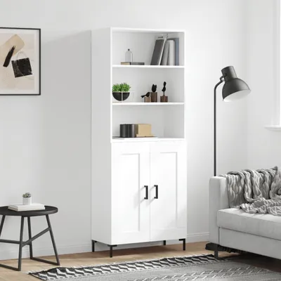 Produktbild von "Rabatt" Mehrzweckschrank/Vitrine/ Highboard - Modernes Design - Weiß 69,5x34x180 cm Holzwerkstoff - Kommoden CC8235