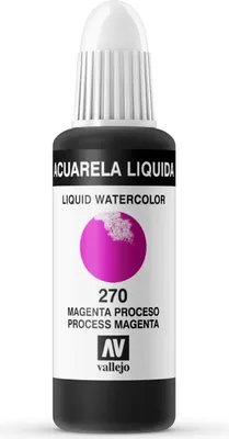 Liquid Watercolor Vallejo 33270 Process Magenta 32ml Prozess Magenta Aquarell Farbe