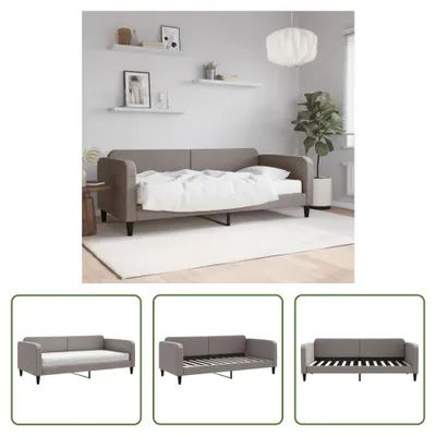 Produktbild von The Living Store Tagesbett mit Matratze Taupe 90x200 cm Stoff