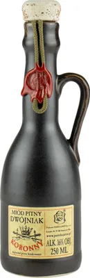 Produktbild von Koronny Dwójniak-Honig (Halber) 0,25L im Steinzeuggefäß | Met Honigwein Metwein Honigmet | 250 ml | 16% Alkohol | Polnische Produktion | Geschenkidee | 18+
