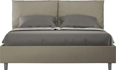 Produktbild von ITYHOME - Gepolstertes Bett mit Lattenrost 160x210 mit Kunstlederbezug Cappuccino Antea