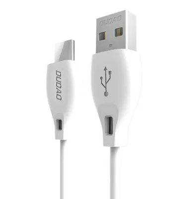 Produktbild von Dudao USB Typ C Kabel 2.1A 1m - Weiß KP14094