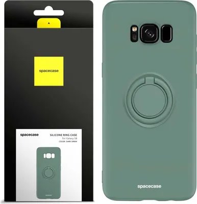 Image de Coque en silicone SPACECASE Coque en silicone avec anneau pour Galaxy S8 Vert