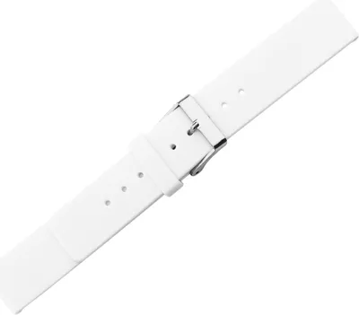 Produktbild von Minott > Uhrenarmband > Kunststoff flach weiß > gleichlaufend, Stegbreite:20mm, Schließe:Silbern