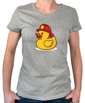 Produktbild von Huuraa Damen T-Shirt Quietscheente Feuerwehr Comic Gummiente S Sport Grey Bio Baumwolle Fairtrade Damenshirt Geschenkidee