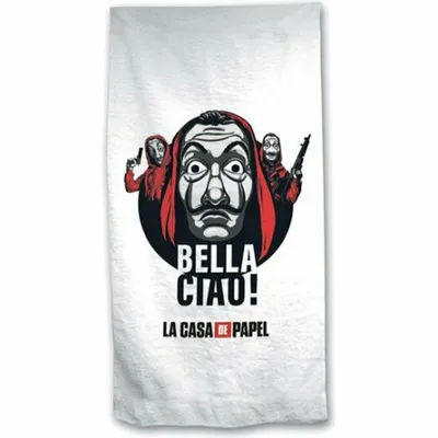 Produktbild von Geldüberfall Bella Ciao! Strandtuch aus Mikrofaser