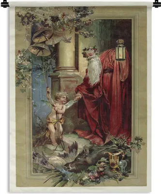 Produktbild von MuchoWow® Wandteppich Wandbehang Weihnachtsmann - Porträt - Retro 150x200 cm Tapisserie Dekoration Wandtuch - Wandaufhängung - Moderner