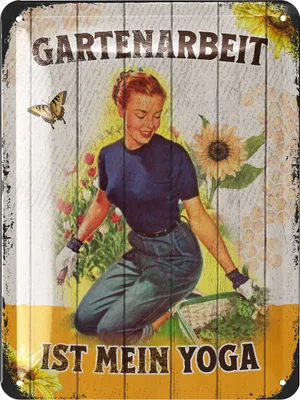 Produktbild von LANOLU Retro Blechschild, Gartenschilder mit Sprüchen, Gartengeschenkidee, Gartenregeln retro Deko vintage Metallschild Garten 15x20cm