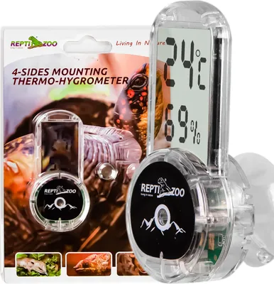 Produktbild von Repti-Zoo 4-seitiges Thermometer-Hygrometer - LCD-Thermometer und Hygrometer