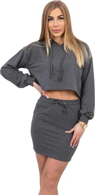Produktbild von Graphitfarbenes Sweatshirt- und Rock-Set