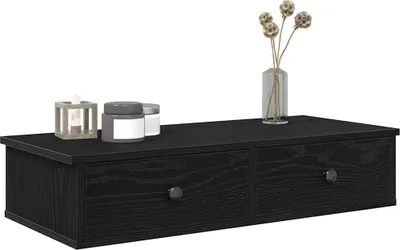 Immagine prodotto di Maison Exclusive - Scaffale a muro con cassetti Nero 80x31x17 cm Materiale ligneo