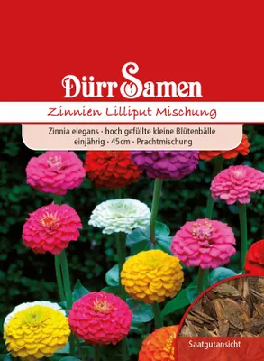 Produktbild von Dürr-Samen - Zinnien Lilliput Prachtmischung einjährig 45 cm - Saatgut - 0743